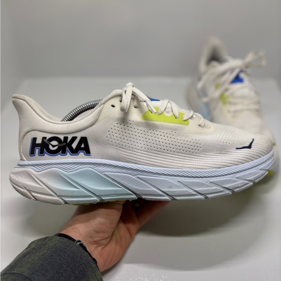 HOKA Arahi 7 Running Shoes Mens 11.5D White Blue Stability Athletic Sneakers - Picture 11 of 15